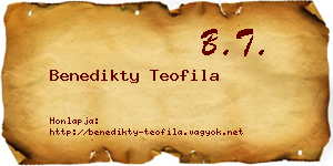 Benedikty Teofila névjegykártya